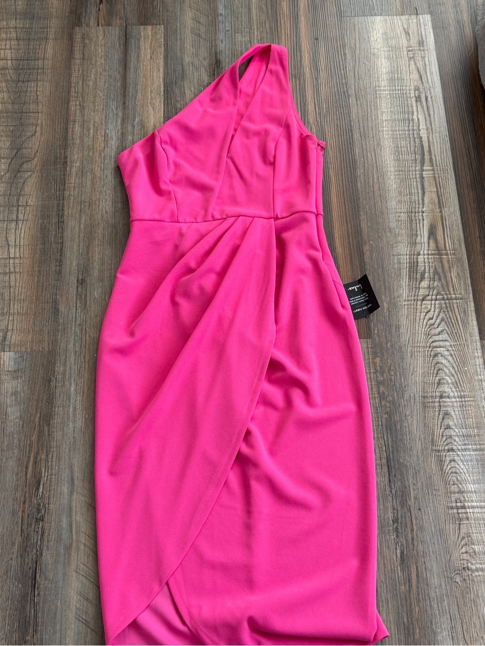 Lulu's Vibrant Fuchsia One-Shoulder Tulip Dress